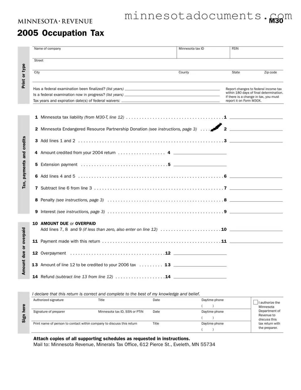 Fill in Your Minnesota M30 Form