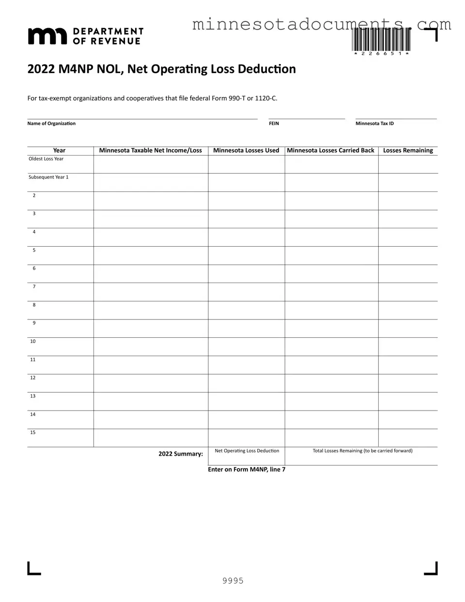 Fill in Your Minnesota M4Np Form