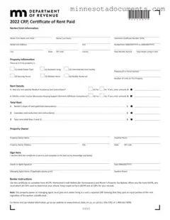 Fill in Your Minnesota Crp Form