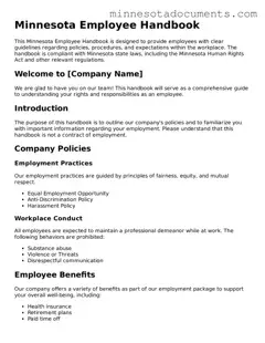 Minnesota Employee Handbook Form