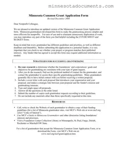 Fill in Your Minnesota Grant Application Form