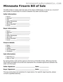 Minnesota Firearm Bill of Sale Form