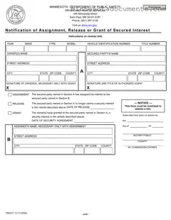 Fill in Your Minnesota Notification Of Assignment Form