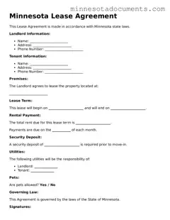 Minnesota Lease Agreement Form