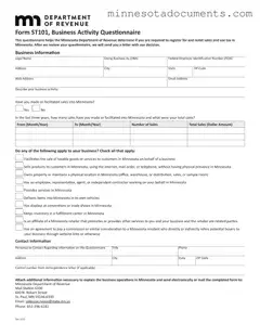 Fill in Your Minnesota St101 Form